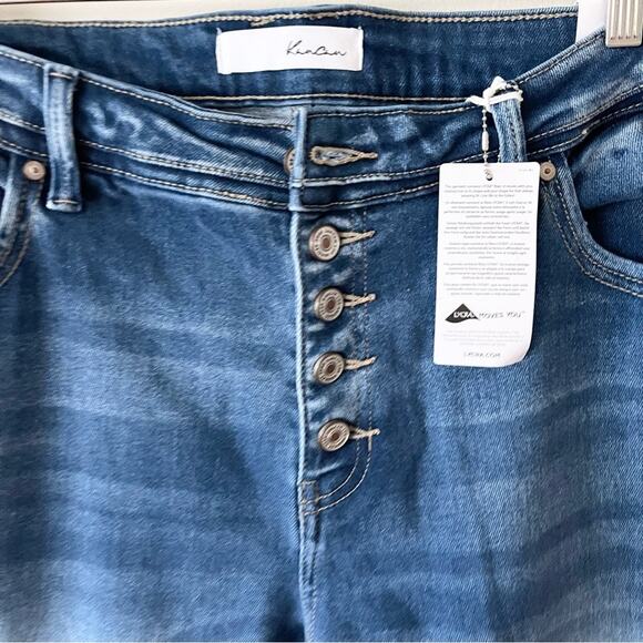 Kancan Klover Mid Rise Slim Straight Jeans Women’s size 3XL Button Fly Blue - Picture 2 of 11